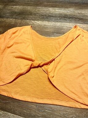 Women's Twist-Front Crop Top - Orange